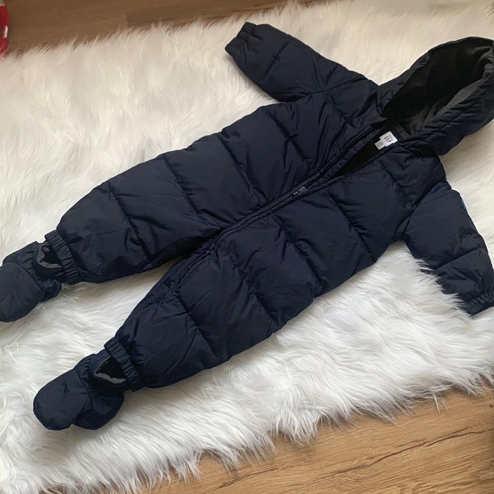 Baby footed jumpsuit navy blue color size 12-18 months